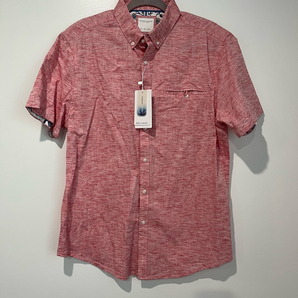NWT Denim & Flower Short Sleeve Button Up